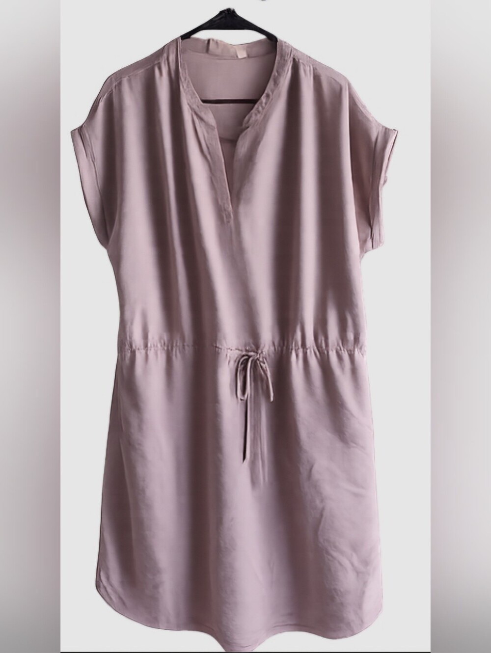 Women's Midi Drawstring Dress in Dusty Rose